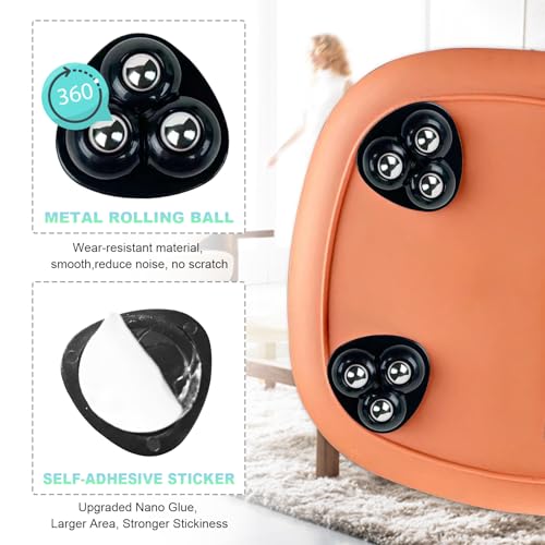 Self Adhesive Appliance Sliders 8 Pack Kitchen & Furniture Rollers | Move Small Appliances Easily 360° Glide No Tools Peel Stick 12lbs Per Wheel - color: Black, size: 8pcs
