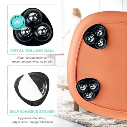 Self Adhesive Appliance Sliders 8 Pack Kitchen & Furniture Rollers | Move Small Appliances Easily 360° Glide No Tools Peel Stick 12lbs Per Wheel - color: Black, size: 8pcs