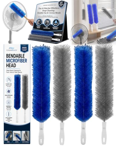 Bendable Microfiber Head Reusable Dust Remover 360° Flexible Fan Duster Brushes Cleaning Tools for Blinds Cleaner Brush Ceiling Blind Vent Ultimate Multi Purpose Dusters Home Upgrades(4PCS) - color: 4pcs