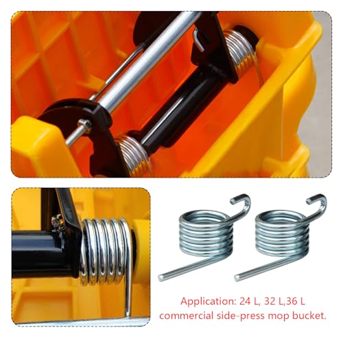 Water Press Spring Replacement,Side-Press Wringer Torsion Springs for Commercial Mop Bucket Stainless Steel Mop Storage Pail Spring,Heavy Duty Combo Business Mopping Buckets Accessories (2 Piece)
