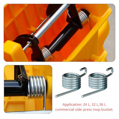 Water Press Spring Replacement,Side-Press Wringer Torsion Springs for Commercial Mop Bucket Stainless Steel Mop Storage Pail Spring,Heavy Duty Combo Business Mopping Buckets Accessories (2 Piece)