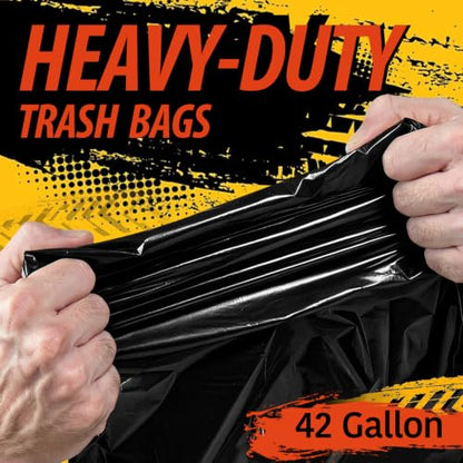 42 Gallon Heavy Duty Trash Bags - 33" X 48" Large Black Waste Bag for Yard, Commerical, Party, Camping, Outdoor Use (30 Count) - size: 30 Count (Pack of 1)