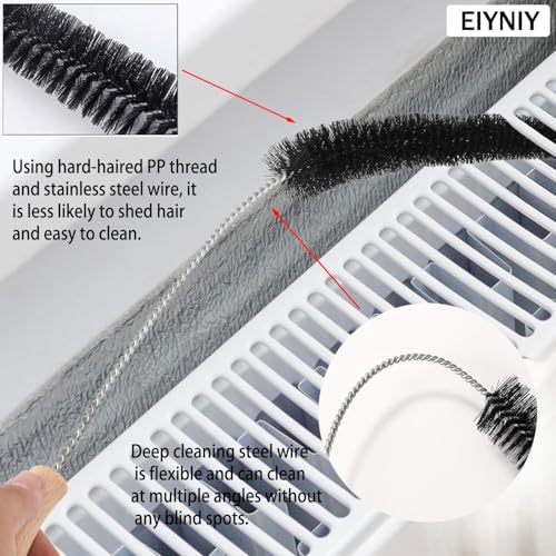Dryer Cleaner Vent Brush Long Flexible Dryer Vent Cleaner with Wood Handle and Refrigerator Condenser Coil Brush Long Flexible Refrigerator Coil Cleaning Brush (EY-007) - color: Ey-007