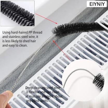 Dryer Cleaner Vent Brush Long Flexible Dryer Vent Cleaner with Wood Handle and Refrigerator Condenser Coil Brush Long Flexible Refrigerator Coil Cleaning Brush (EY-007) - color: Ey-007