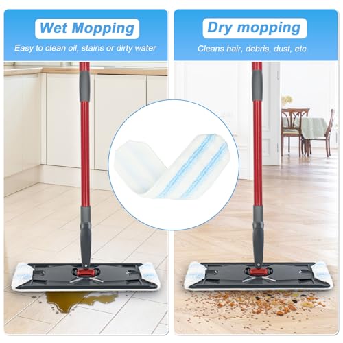 Mop Replacement Pads Compatible with O-Cedar H2prO Flat Mop System, 3 Pack Microfiber Mop Heads Replacements for Ocedar Flat Mop, Washable and Reusable Mop Pad Refills, Safe on Hard Floors - size: Flat mop pad-3pack