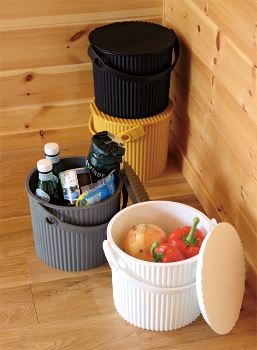 Yawata Kasei 228837 Omniutti Bucket with Lid, Black, LL, 7.1 gal (20 L), Sceltevie omnioutil Neutral - color: Black, style: LL Size: 6.5 gal (20 L)
