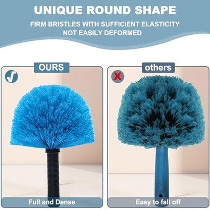 Tonmp Twist-On Cobweb Duster Head Brush // Spider Web Brush for Outdoor & Indoor Web Cleaning // Fits Standard Acme Threaded Poles // Brush Head Only -1 Pack