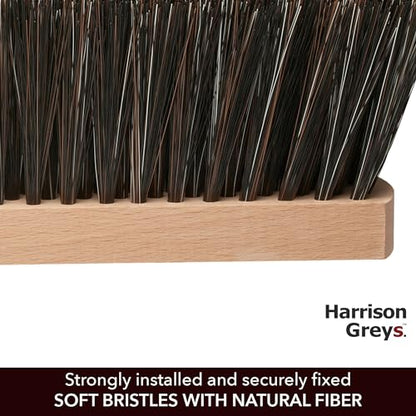14.2" Hand Broom Soft Bristles Cleaning Brush, Dusting Brush with Wooden Handle, Clothes Brush, Handheld Car Broom, Long Counter Dust Brush, Bench Brush - size: 14.2"