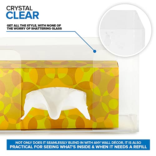 Stock Your Home Single Acrylic Gloves Dispenser (2 Pack) Tissue Box Shelf, Glove Holder Wall Mount, for Kitchen, Cleaning Closet, Lab, Exam, Office - size: 2 Count, style: Single Stack