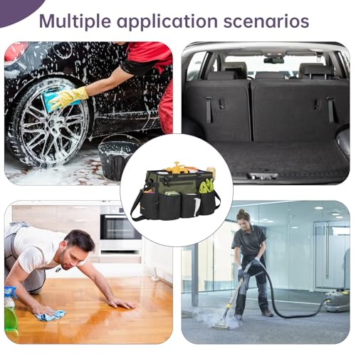 IBVIVIC Wearable Cleaning Caddy Bag for Cleaning Supplies,Large Capacity Cleaning Organizer Green - color: Green