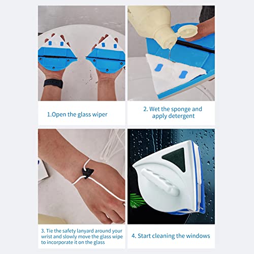 Magnetic Window Cleaner, Glass Cleaning Tools, Double Side Magnetic Wash Window Wiper Household Brush Cleaner Tool for Glazed - color: 5~12mm