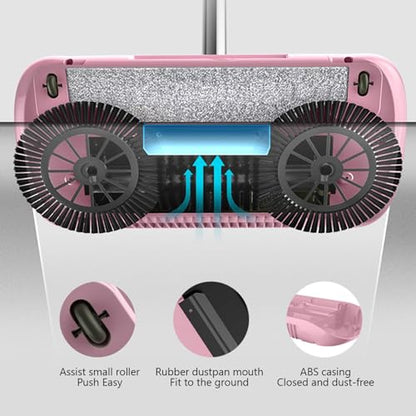 Carpet Sweeper Manual Manual Vacuum Sweeper 2 in 1 Hand Push 180 Degree Rotating Sweeping Mop Crumb Vacuum Cleaner Home Cleaning Tool for Sweeping Style2 - color: Style2