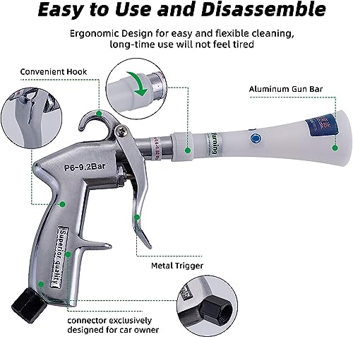 GOCCIDA Tornado Dry Cleaning Gun Detailing Interior Dryer Air Blow Gun,Car Detailing Kit Interior Cleaner,Car Detailing Tools for Car Quickly Blasts Dirt and Dust Works with Air Compressor - style: High Pressure Automotive Dryer Blow Gun