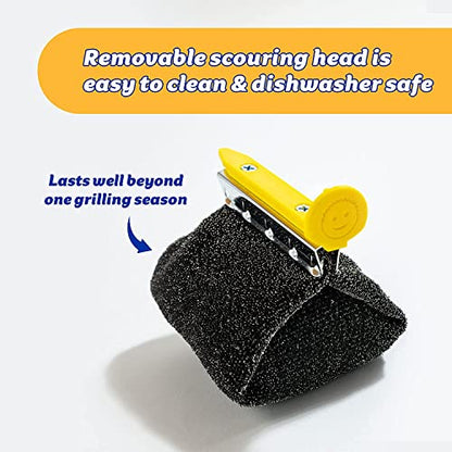 Scrub Daddy BBQ Daddy Grill Brush Head Refill - Bristle Free Grill Brush ArmorTec Steel Mesh Grill Cleaning Brush Attachment - Steam-Activated Cleaning Scrubber for Grates (1 Count) - style: BBQ Daddy Refill