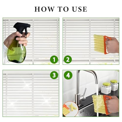DXNQ 2 PCS Blind Cleaner Duster Tool, Window Venetian Hand-held 7 Finger Dusting Cleaner Brush, Blinds Cleaning Brush Tool for Window Shutters Air Conditioner, Car Accessories (Blue+Green) - color: Blue+green