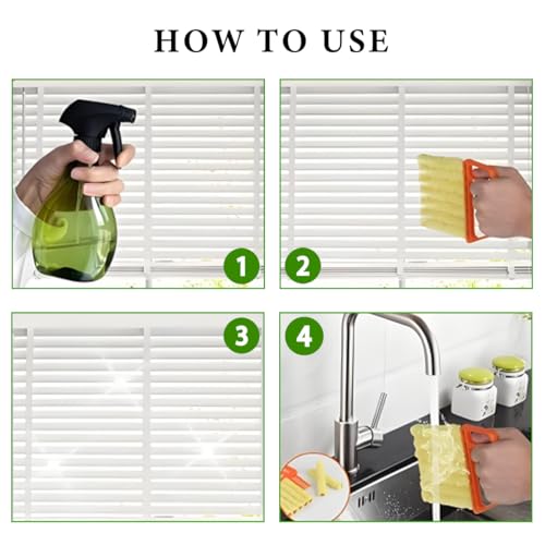 DXNQ 2 PCS Blind Cleaner Duster Tool, Window Venetian Hand-held 7 Finger Dusting Cleaner Brush, Blinds Cleaning Brush Tool for Window Shutters Air Conditioner, Car Accessories (Green) - color: Green, 2pcs