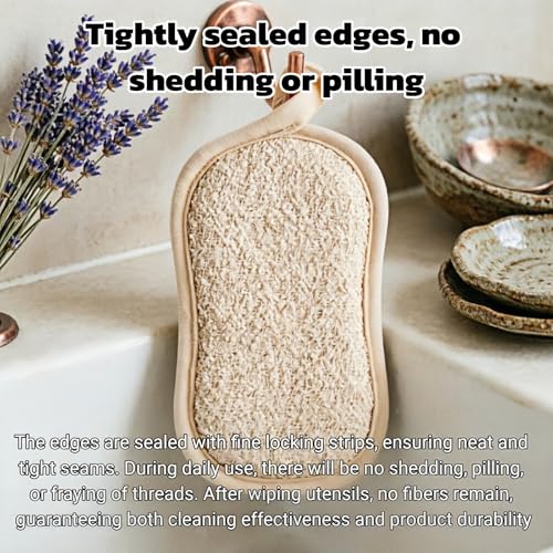 Multipurpose Kitchen Scrub Sponges, Heavy Duty Cleaning Non-Scratch Scrub Sponge, Double-Sided Reusable Microfiber Sponge with Hanging Rope for Household Cleaning, Dishes, Pots (5 Colors)