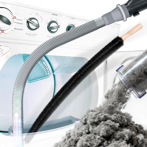 Holikme Dryer Vent Cleaner Kit 2 Pieces - Upgraded Dryer Lint Screens Cleaner Brush Part,Compatible with Most Vacuum Cleaner,Vacuum Hose Attachment & Refrigerator Coil Brush,Quickly Lint Remove,Gray - color: Gray