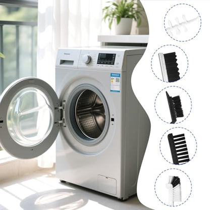 Washing Machine Cleaning Brush Kit, Laundry Deep Clean Tools Accessories, Front Load Washer Machine Cleaner Accessories with 2 Pcs Drum Slot Cleaner Brushes and 5 Pcs Small Cleaning Brush