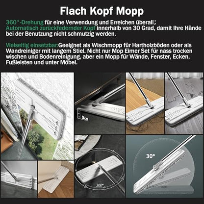 JOYMOOP 13" Microfiber Flat Mop Head Replacement Pad for Floor Mop, White, 1 Pack - color: White