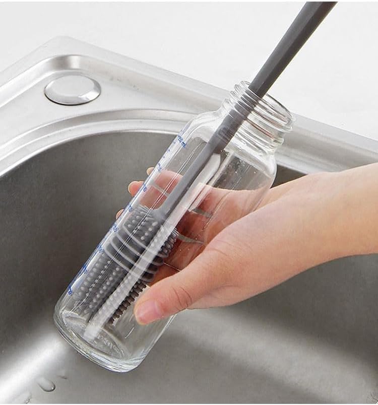 Long-Handle Silicone Cup & Bottle Brush - Reach Every Corner for A Thorough Clean!