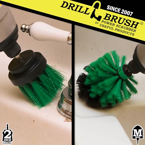 Drill Powered Kitchen Cleaning Brushes - Oven Cleaning Tools - Fridge Stain Remover - Kitchen Cleaning Supplies - Kitchen Scrubbers - Countertop Scrub Brush - Air Fryer Cleaning Kit - Sink Cleaner - color: Green