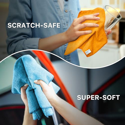 Simple Houseware Microfiber Cleaning Cloth 20 Pack, 12" x 16", 4 Colors - size: 20-Pack