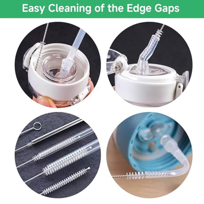 12-Pack Long Straw Cleaner Brush, Extra Long 12 Inch Cleaning Brushes with 6 8 10 12 15 20mm Wide Bristle Head, Flexible Straw Brush Set for Tumblers and Water Bottles