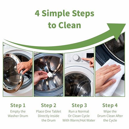 ORIENTLEAF Washing Machine Cleaner Tablets 24 Pack, Washer Machine Cleaner Tablets For HE Front Loader & Top Load Washer