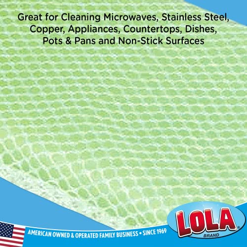 LOLA Nylon Netting Sponge Cleaning Scrubber Pad, 2 Pack, Non Scratch, Safe on Non-Stick Surfaces Coated Cookware & Dishes - Gentle Effective Cleaning - size: 2 Pack, style: Nylon Net Sponges