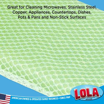 LOLA Nylon Netting Sponge Cleaning Scrubber Pad, 2 Pack, Non Scratch, Safe on Non-Stick Surfaces Coated Cookware & Dishes - Gentle Effective Cleaning - size: 2 Pack, style: Nylon Net Sponges