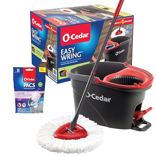 O-Cedar EasyWring Microfiber Spin Mop and Bucket Cleaning System + Lavender Pac (Variety Pack) - color: Easywring Spin Mop & Bucket + Lavender Pacs