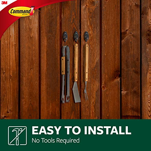 Command Hooks, Black, 3 lb Capacity | Outdoor | Water-Resistant Strips | 2-Hooks 4-Strips | Damage-Free - size: Medium (Pack of 2), style: Outdoor Hooks