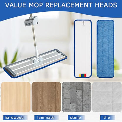 12 Pack Replacement Microfiber Pad - Thick - Universal Commercial 17-18 Inch Mop Head- Heavy Duty - Wet & Dry Commercial Cleaning Refills Reusable Mop Refills Fit for Most Microfiber Flat Mop System - size: 12 Pack - 18in Flat Mop Head (Rectangular)