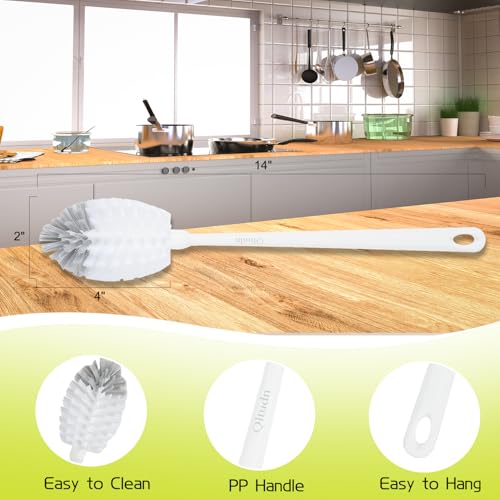 2 Pack 14 Inch Bottle Brush & 12 Inch Straw Brush Cleaner Set - Heavy Duty Kitchen Bottle Brushes for Cleaning Water Bottles, Mugs, Sippy Cups & Tumblers, Lab Use (Large) - size: with 10mm Straw Brush