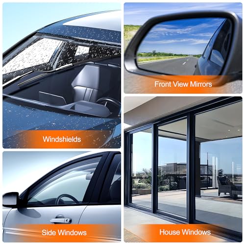 Windshield Oil Film Remover, Car Glass Cleaner Tool for Windshield & Windows, Remove Water Spots, Rain Marks, Haze & Grime, Anti Glare Streak Free Auto Window Cleaner, Improve Night Driving Visibility
