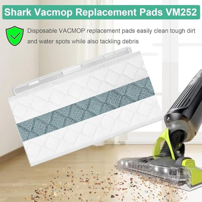 Disposable Replacement Vac Mop Pads for All Hard Floors Compatible with Shark VACMOP VM252 VM200 VM190 VM250 VM251 VM200C VM252C VC205 QM250 (40 PCS)