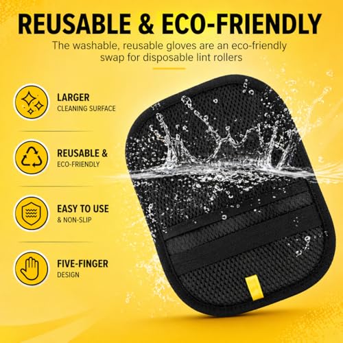 Pet Hair Removal Glove by ZOPP – Five-Finger Magic Brush for Dog & Cat Hair Remover | Electrostatic Reusable Lint Remover for Couch, Sofa, Car Seats, Carpet, Clothing & Beds (Pack of 1)