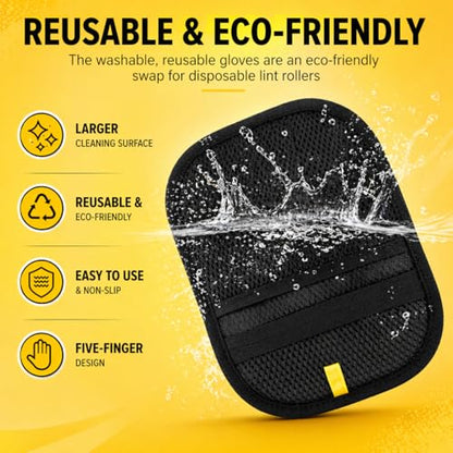 Pet Hair Removal Glove by ZOPP – Five-Finger Magic Brush for Dog & Cat Hair Remover | Electrostatic Reusable Lint Remover for Couch, Sofa, Car Seats, Carpet, Clothing & Beds (Pack of 1)
