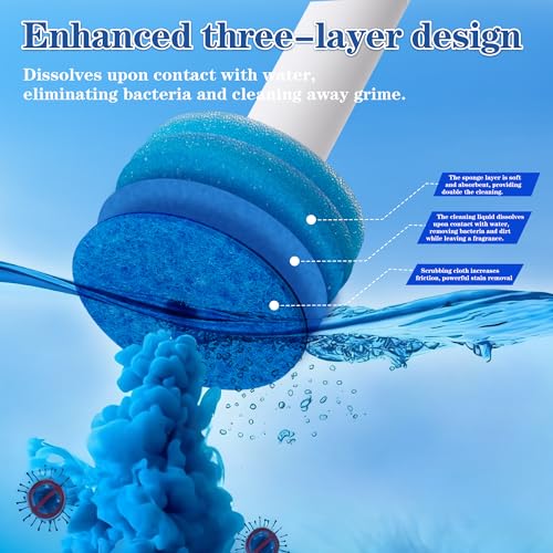 Disposable Toilet Cleaning System, Automatic Pop-Up Toilet Brush, Includes 32 Replacement Brush Heads, 3 Fragrant Tablet,360 deep Cleaning Toilet Brush (1+32) - color: 1-32 Replacement Heads