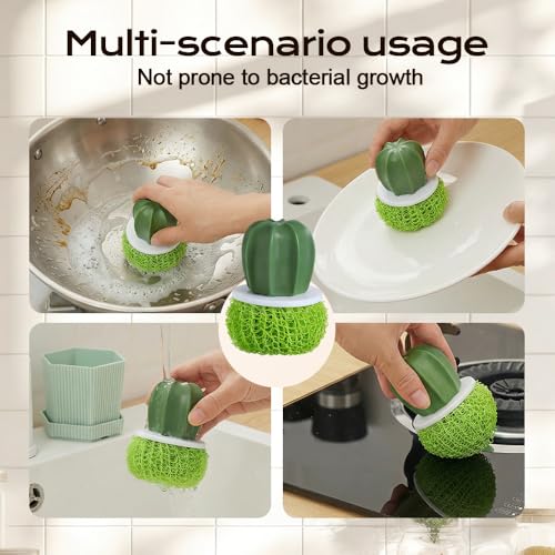Comfort Grip Soap Dispensing Kitchen Scrub,Soap Dispensing Dish Brush,Replaceable Cleaning Brush,Dispenser has Non Slip Handle for Cleaning Dishes, Pots, Pans,Sinks (A) - color: A