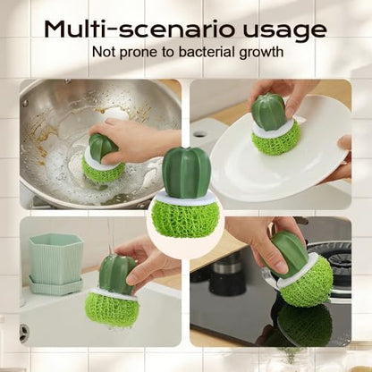 Comfort Grip Soap Dispensing Kitchen Scrub,Soap Dispensing Dish Brush,Replaceable Cleaning Brush,Dispenser has Non Slip Handle for Cleaning Dishes, Pots, Pans,Sinks (A) - color: A