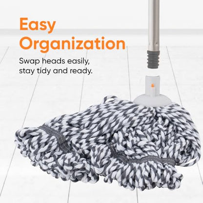 Superio String Microfiber Mop Replacement Head Only – Grey Refill for Self-Wringing Mop, Heavy Duty Floor Cleaning for Home, Kitchen, Bathroom, Office - size: 5" 5" 5"