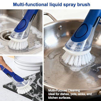 CELOX Dish Brush with Soap Dispenser, Dish Washing Wand for Kitchen