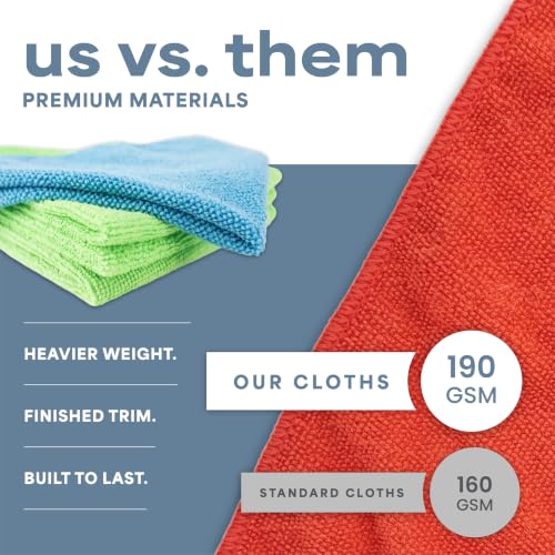S&T INC. 200 Pack Microfiber Cleaning Cloth, Bulk Towels for Home, Reusable Microfiber Towels for Cars, Cleaning Rags, Assorted, 11.5 Inches x 11.5 Inches, 200 Count - size: 200 Pack