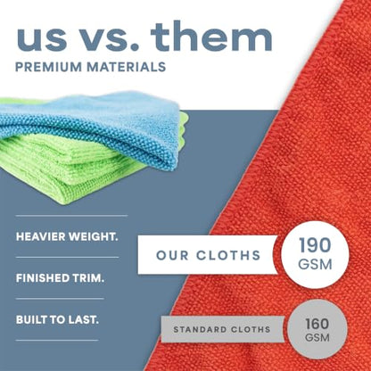 S&T INC. 200 Pack Microfiber Cleaning Cloth, Bulk Towels for Home, Reusable Microfiber Towels for Cars, Cleaning Rags, Assorted, 11.5 Inches x 11.5 Inches, 200 Count - size: 200 Pack