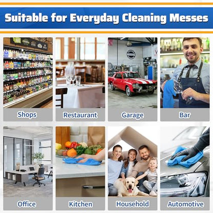 Shop Towels, 150 Pack Cleaning Rags Microfiber Towels, Bulk All-Purpose Microfiber Cleaning Cloth Lint-Free Wipe Washcloth for Commercial Garage Automotive & Housekeeping 11.5"*11.5" - color: Blue, style: 150 Pack