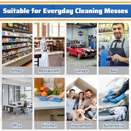 Shop Towels, 150 Pack Cleaning Rags Microfiber Towels, Bulk All-Purpose Microfiber Cleaning Cloth Lint-Free Wipe Washcloth for Commercial Garage Automotive & Housekeeping 11.5"*11.5" - color: Blue, style: 150 Pack