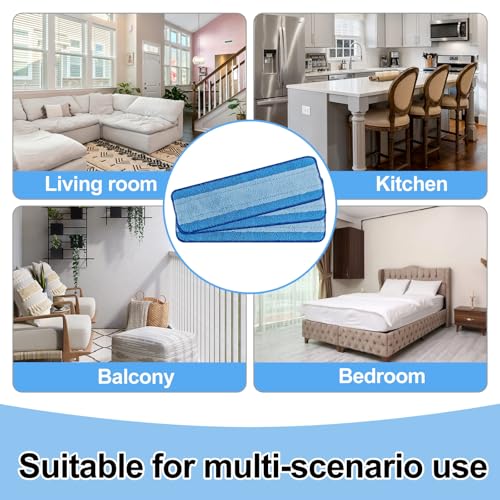 Mop Replacement Pads for Bona, Microfiber Cleaning Pad for Bona, 3 Pack 18 Inch Mop Cleaning Pads for Bona Hardwood & Hard Surface Floors, Reusable & Washable & Microfiber Mop Pads for Bona Mop