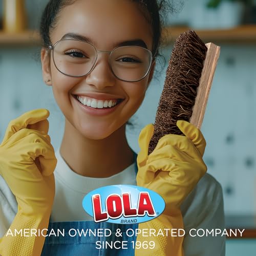 LOLA Deck Scrub Brush, 9" x 3.5" Head w/Palmyra Bristles for Outdoor Cleaning, Removes Dirt & Grime from Patios, Decks, Grout, 9 Pack - size: 9 Pack, style: Palmyra Deck Broom -Steel Handle